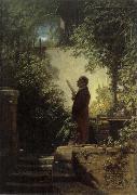 Carl Spitzweg Man Reading the Newspaper in His Garden Sweden oil painting artist